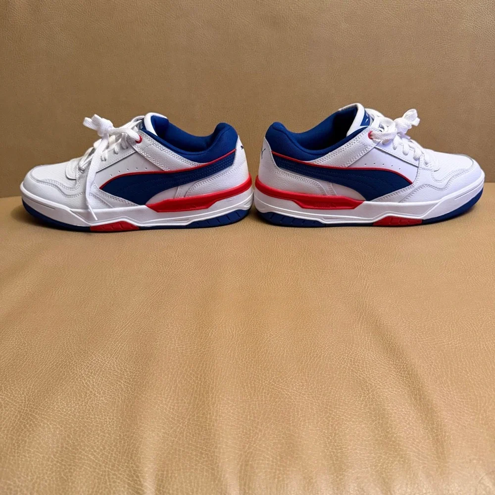 Puma Rebound Retro Mens White Blue Red Sneakers 400197-05 Size 9 - Picture 16 of 16